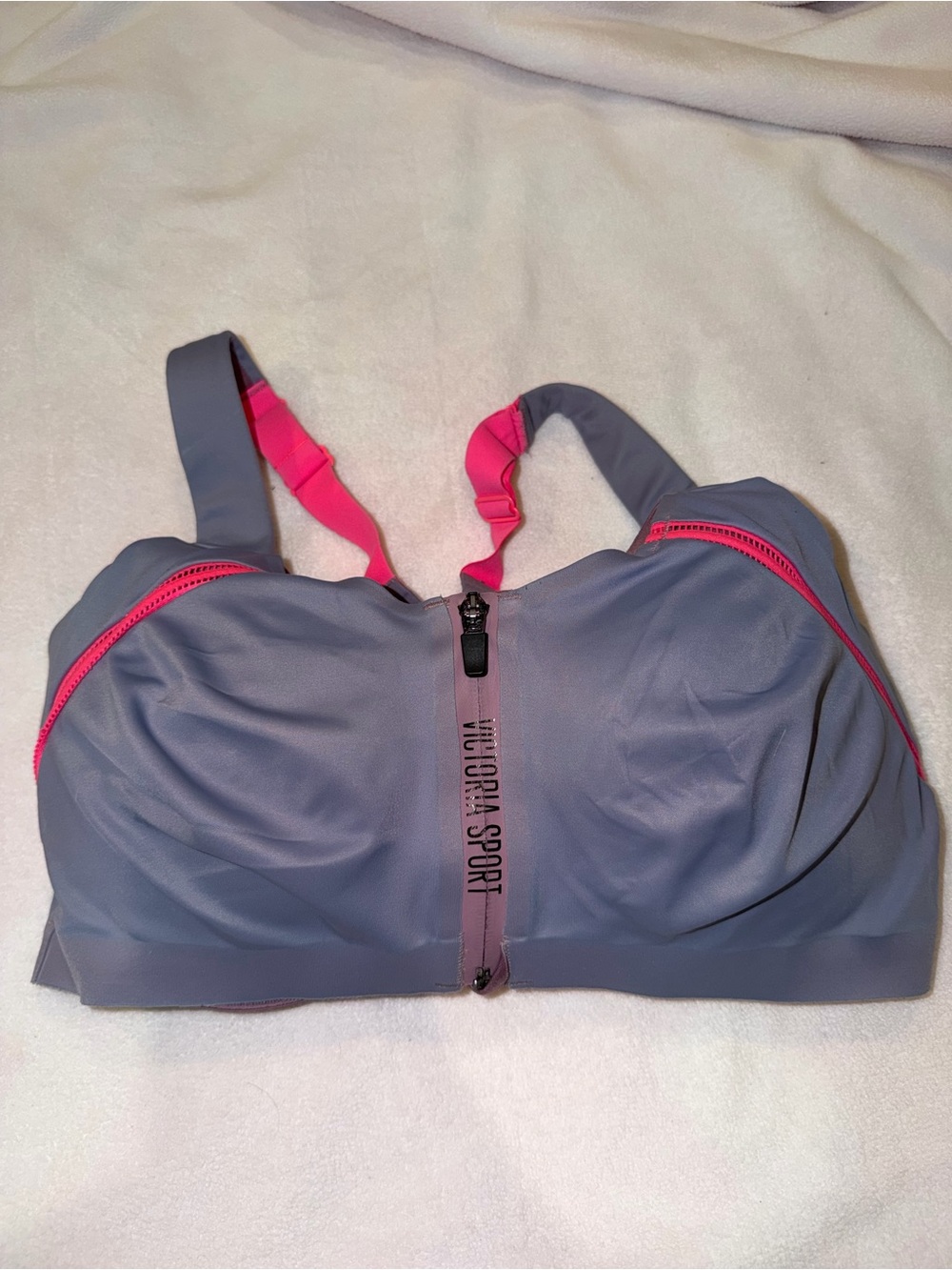 2018 Vintage Victoria Secret Purple & Pink Front-Zip Sports Bra